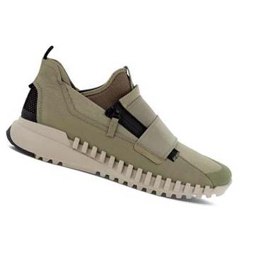 Men's Ecco Zipflex Slip-on Sneakers Olive | Canada 676DFM